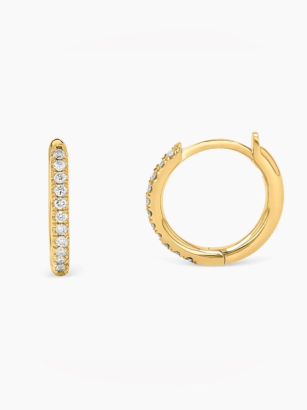 Babygold Diamond Huggie Hoop Earrings in Small 9mm (cartilage)